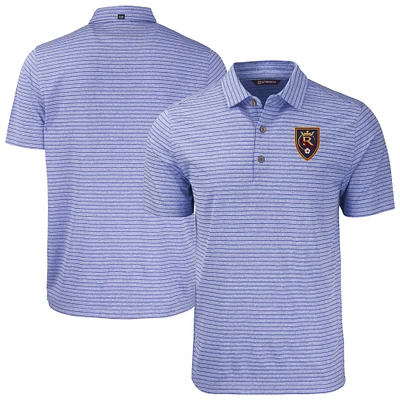 Men's Cutter & Buck Heather Real Salt Lake Big Tall Forge Eco Stripe Stretch Recycled Polo