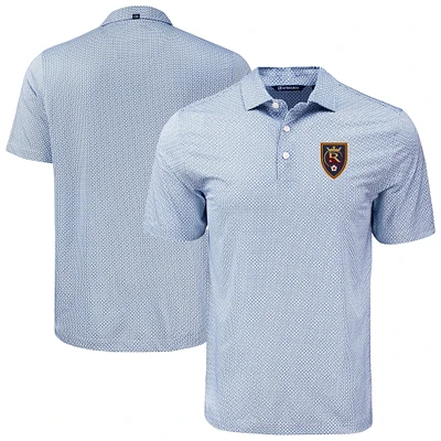Men's Cutter & Buck Navy Real Salt Lake Big Tall Pike Eco Diamond Dot Print Recycled Polo