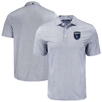 Men's Cutter & Buck San Jose Earthquakes Big Tall Pike Eco Diamond Dot Print Recycled Polo