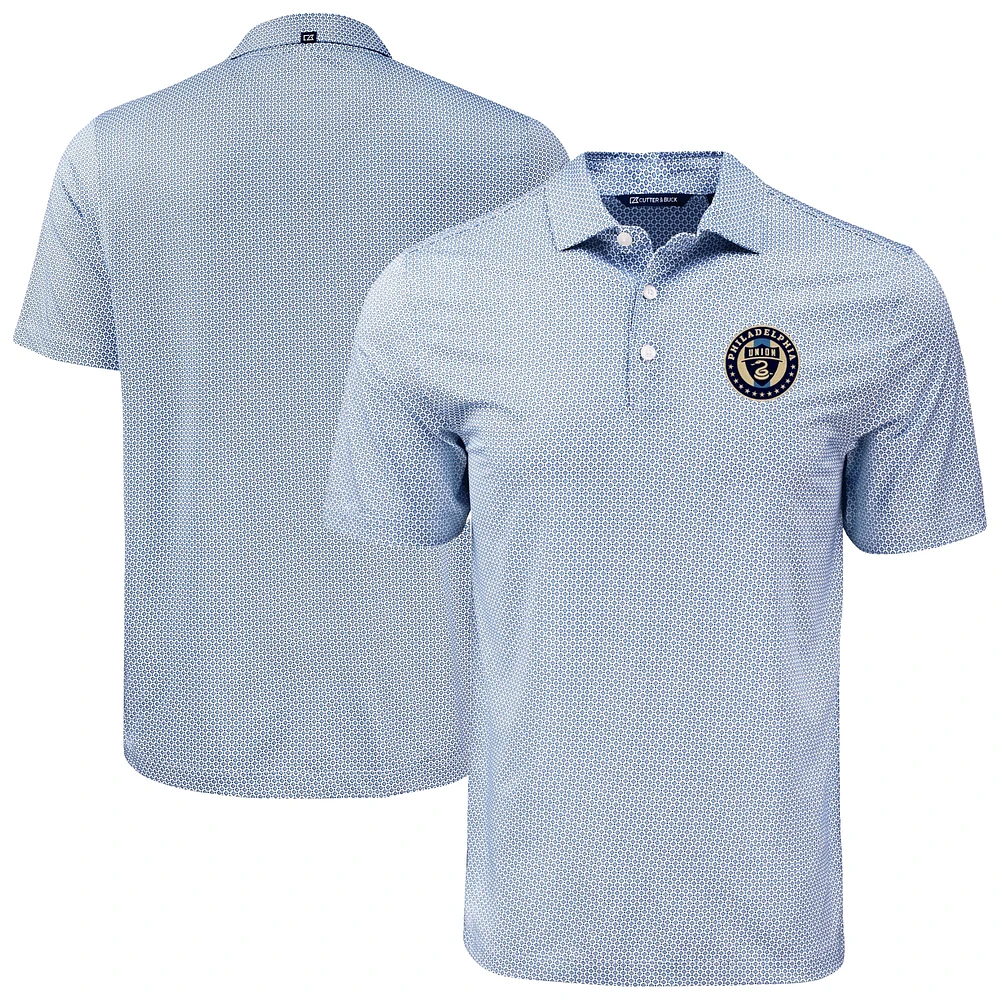 Men's Cutter & Buck Navy Philadelphia Union Big Tall Pike Eco Diamond Dot Print Recycled Polo