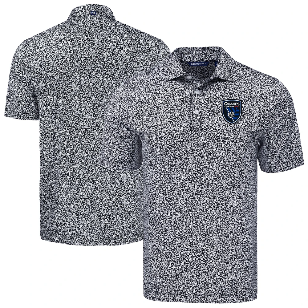 Men's Cutter & Buck San Jose Earthquakes Big Tall Pike Eco Flora Print Recycled Polo