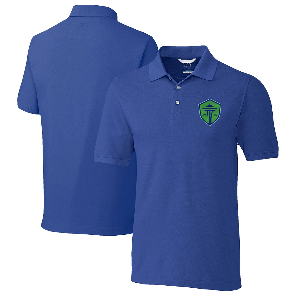Men's Cutter & Buck Seattle Sounders FC Big Tall Advantage Eco Tri-Blend Pique Polo