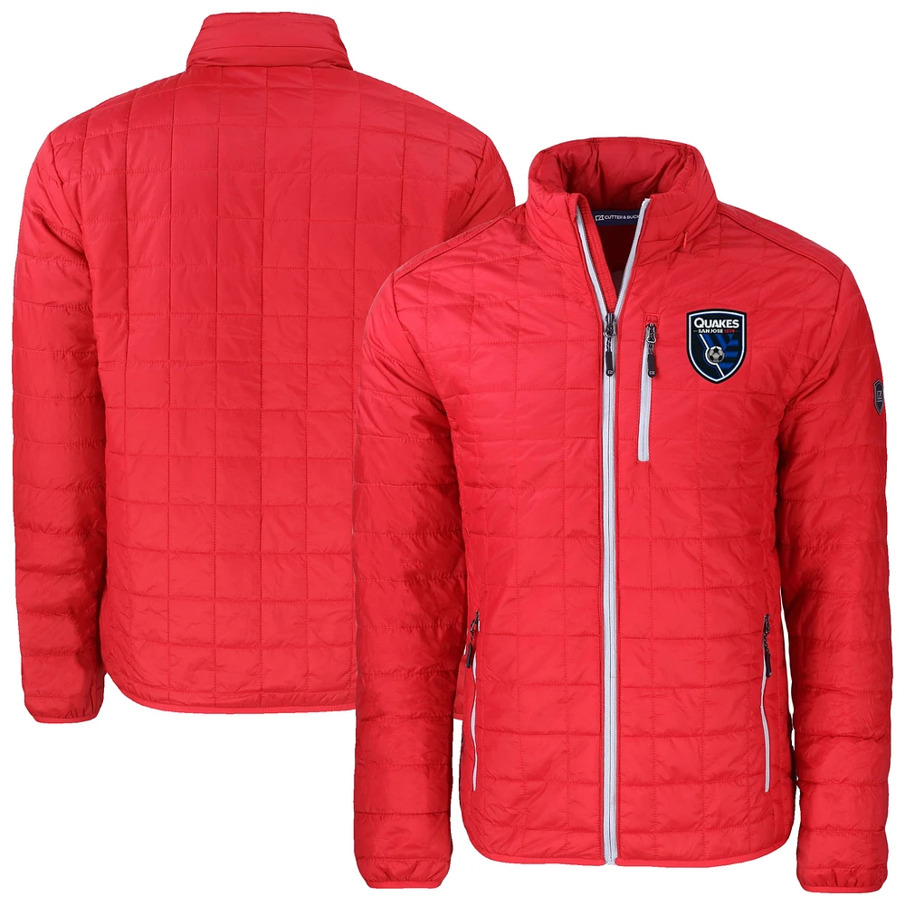 Men's Cutter & Buck San Jose Earthquakes Big Tall Rainier PrimaLoft Eco Insulated Full-Zip Puffer Jacket