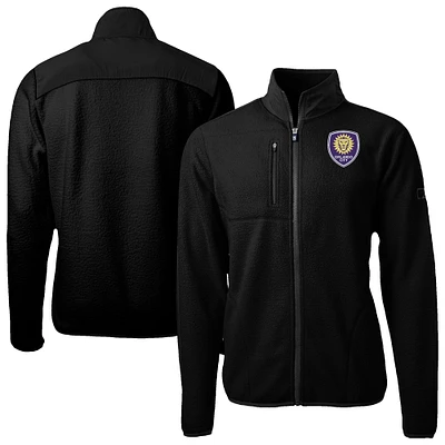 Men's Cutter & Buck Black Orlando City SC Big Tall Cascade Eco Sherpa Fleece Full-Zip Jacket