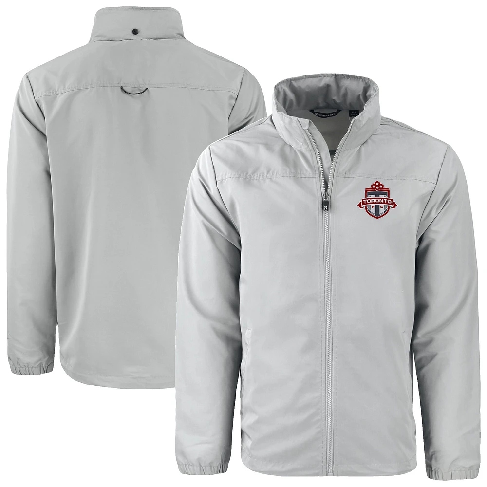 Men's Cutter & Buck Gray Toronto FC Big Tall Charter Eco Knit Recycled Full-Zip Hoodie Jacket