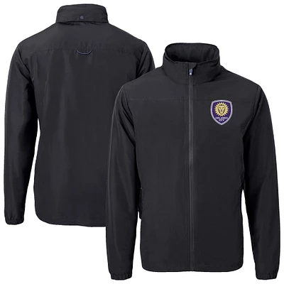 Men's Cutter & Buck Orlando City SC Big Tall Charter Eco Knit Recycled Full-Zip Hoodie Jacket