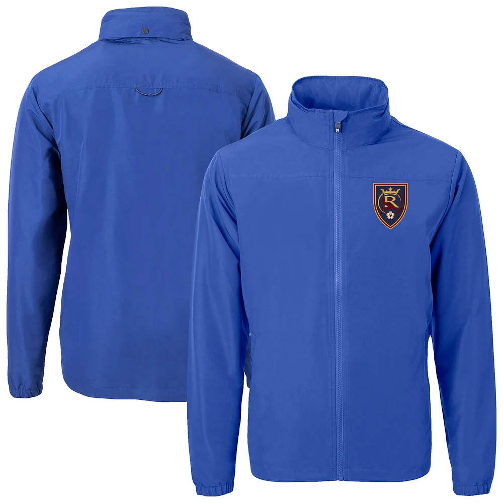 Men's Cutter & Buck Real Salt Lake Big Tall Charter Eco Knit Recycled Full-Zip Hoodie Jacket