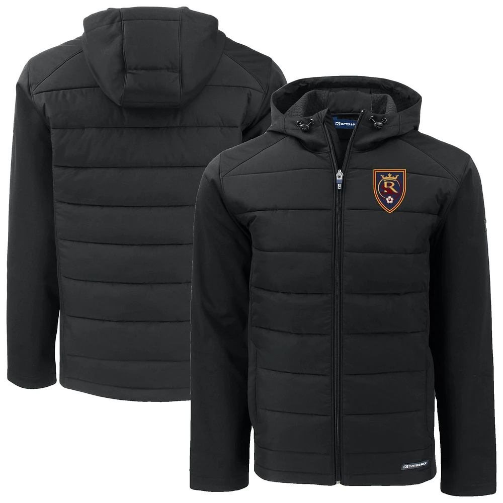 Men's Cutter & Buck Real Salt Lake Big Tall Evoke Hybrid Eco Softshell Recycled Full-Zip Hoodie Jacket