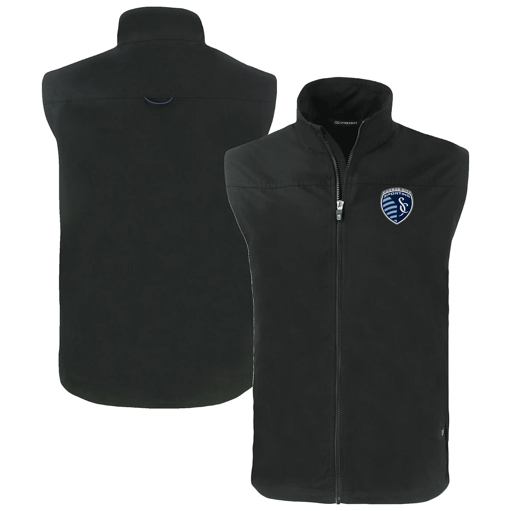 Men's Cutter & Buck Sporting Kansas City Big Tall Charter Eco Recycled Full-Zip Vest