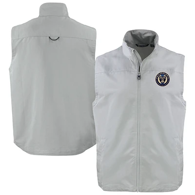 Men's Cutter & Buck Gray Philadelphia Union Big Tall Charter Eco Recycled Full-Zip Vest