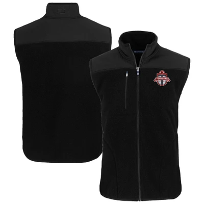 Men's Cutter & Buck Black Toronto FC Big Tall Cascade Eco Sherpa Fleece Full-Zip Vest