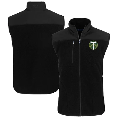 Men's Cutter & Buck Black Portland Timbers Big Tall Cascade Eco Sherpa Fleece Full-Zip Vest