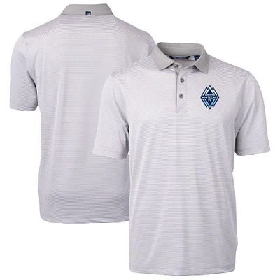 Men's Cutter & Buck Gray Vancouver Whitecaps FC Big Tall Virtue Eco Pique Micro Stripe Recycled Polo