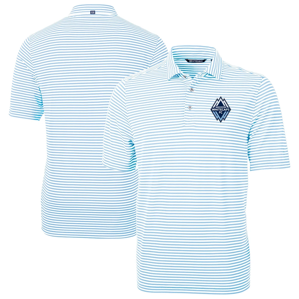 Men's Cutter & Buck Powder Blue Vancouver Whitecaps FC Big Tall Virtue Eco Pique Stripe Recycled Polo