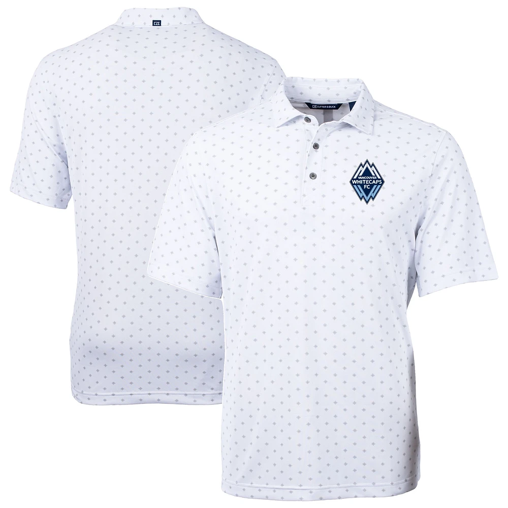 Men's Cutter & Buck White Vancouver Whitecaps FC Big Tall Virtue Eco Pique Tile Print Recycled Polo