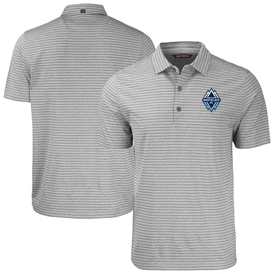 Men's Cutter & Buck Heather Gray Vancouver Whitecaps FC Big Tall Forge Eco Stripe Stretch Recycled Polo