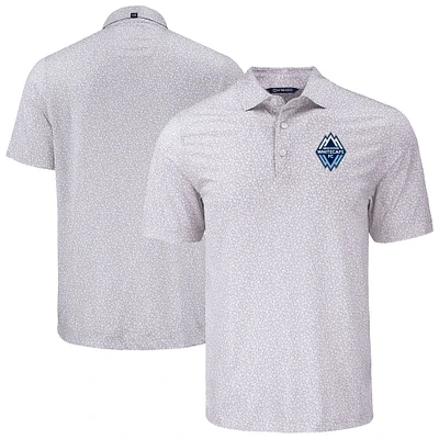 Men's Cutter & Buck Gray Vancouver Whitecaps FC Big Tall Pike Eco Flora Print Recycled Polo