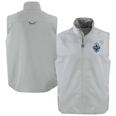 Men's Cutter & Buck Gray Vancouver Whitecaps FC Big Tall Charter Eco Full-Zip Vest