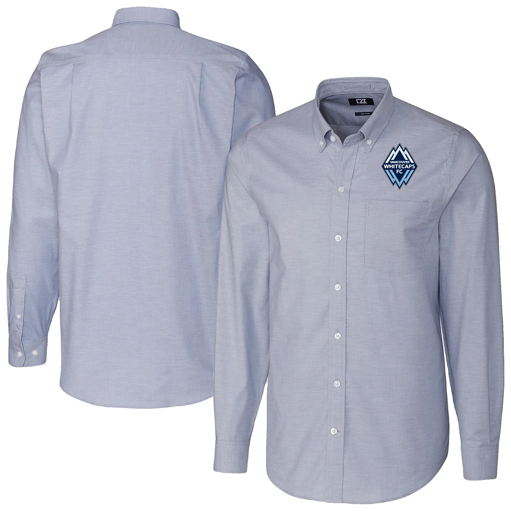 Men's Cutter & Buck Light Blue Vancouver Whitecaps FC Big Tall Stretch Oxford Long Sleeve Button-Down Shirt