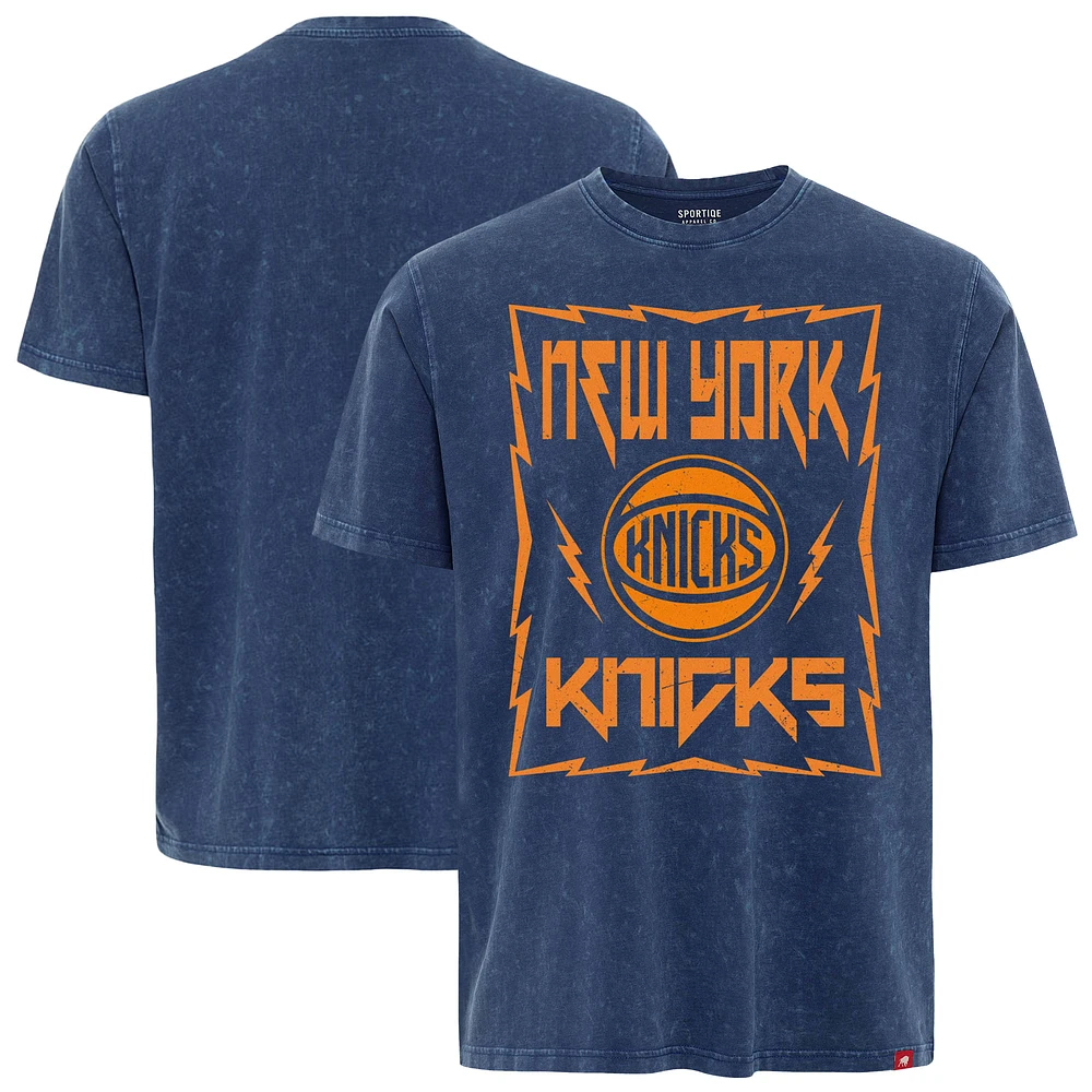 Men's Sportiqe New York Knicks Distressed Rock & Roll Collection Angus Premium Mineral Wash T-Shirt