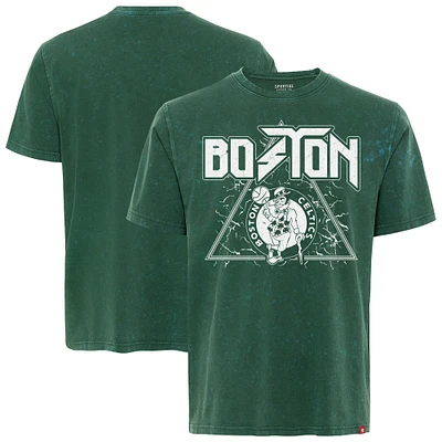 Men's Sportiqe Green Boston Celtics Distressed Rock & Roll Collection Angus Premium Mineral Wash T-Shirt
