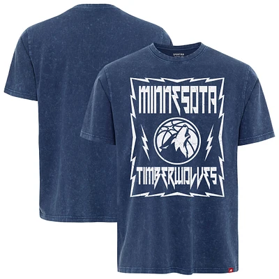 Unisex Sportiqe Blue Minnesota Timberwolves Distressed Rock & Roll Collection Angus Premium Mineral Wash T-Shirt