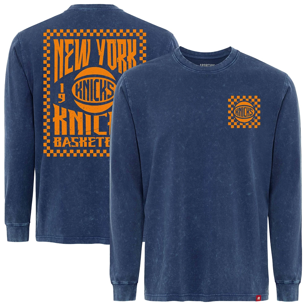 Men's Sportiqe Blue New York Knicks Bono Long Sleeve T-Shirt