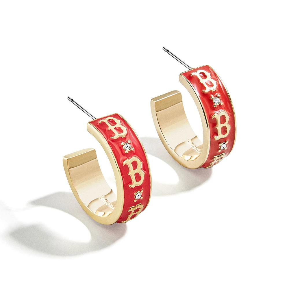 WEAR By Erin Andrews x BaubleBar Boston Red Sox Enamel Hoop Earrings