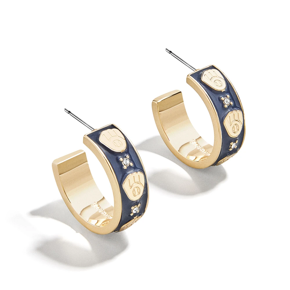 WEAR By Erin Andrews x BaubleBar Milwaukee Brewers Enamel Hoop Earrings