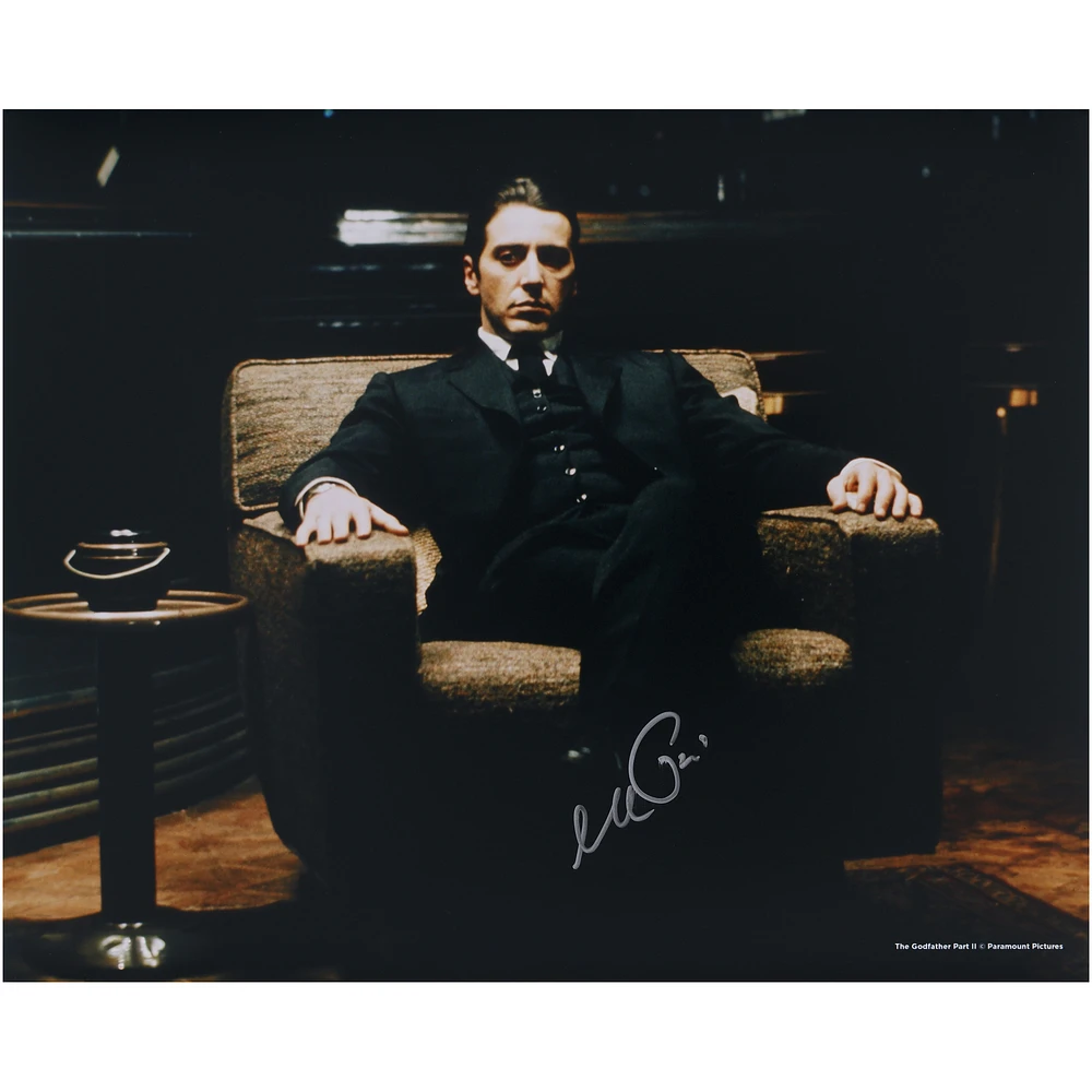 Al Pacino The Godfather Autographed 16" x 20" Sitting In Chair Photograph