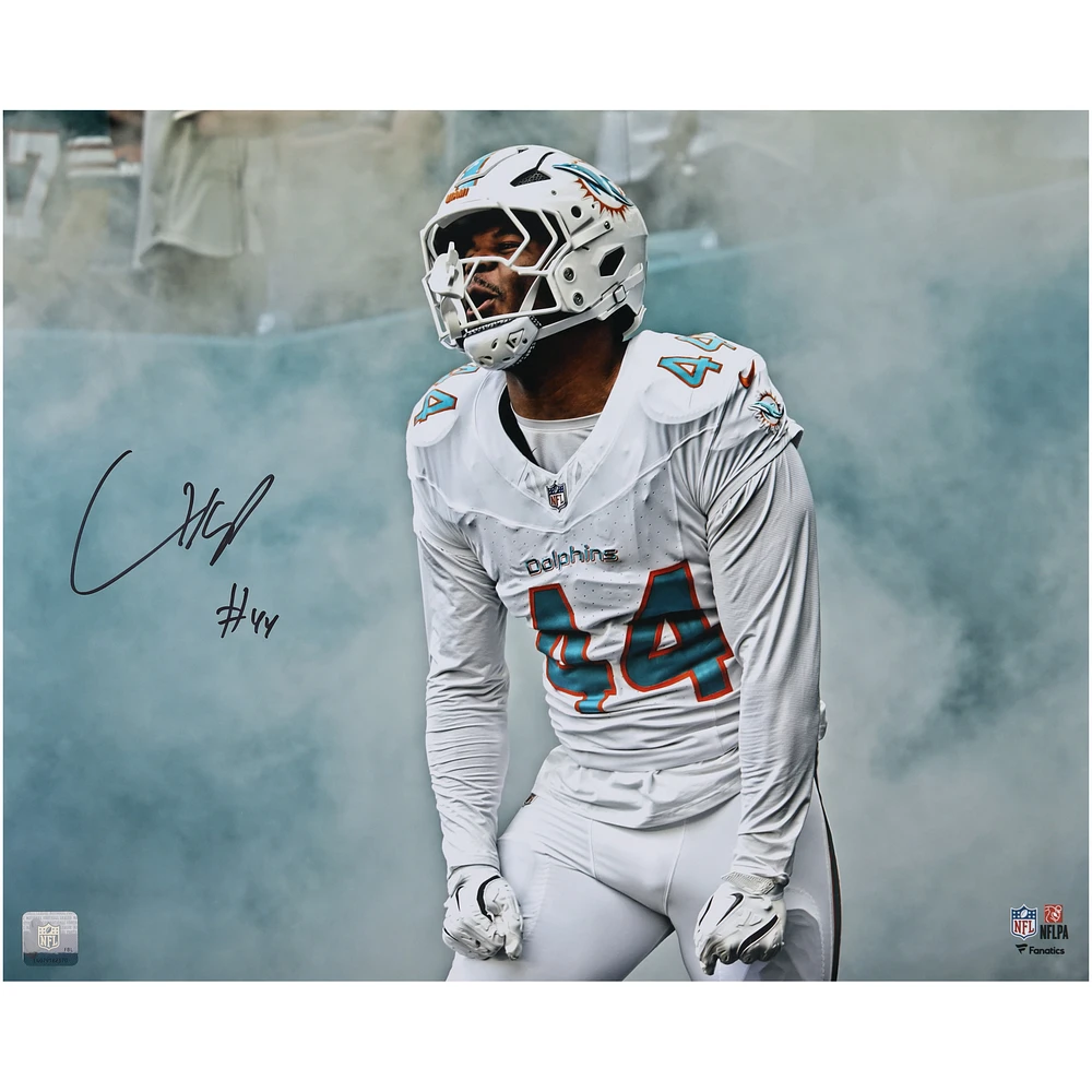 Chop Robinson Miami Dolphins Autographed "16 x 20" Entrance with Smoke Photograph
