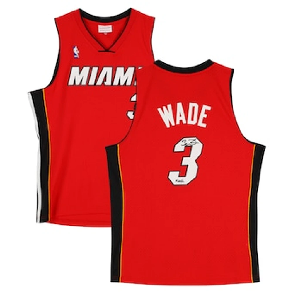 Dwyane Wade Miami Heat Autographed Red Mitchell & Ness 2005-06 Swingman Jersey with "Flash" Inscription