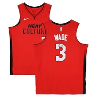 Dwyane Wade Miami Heat Autographed Red 2024-25 City Edition Swingman Jersey