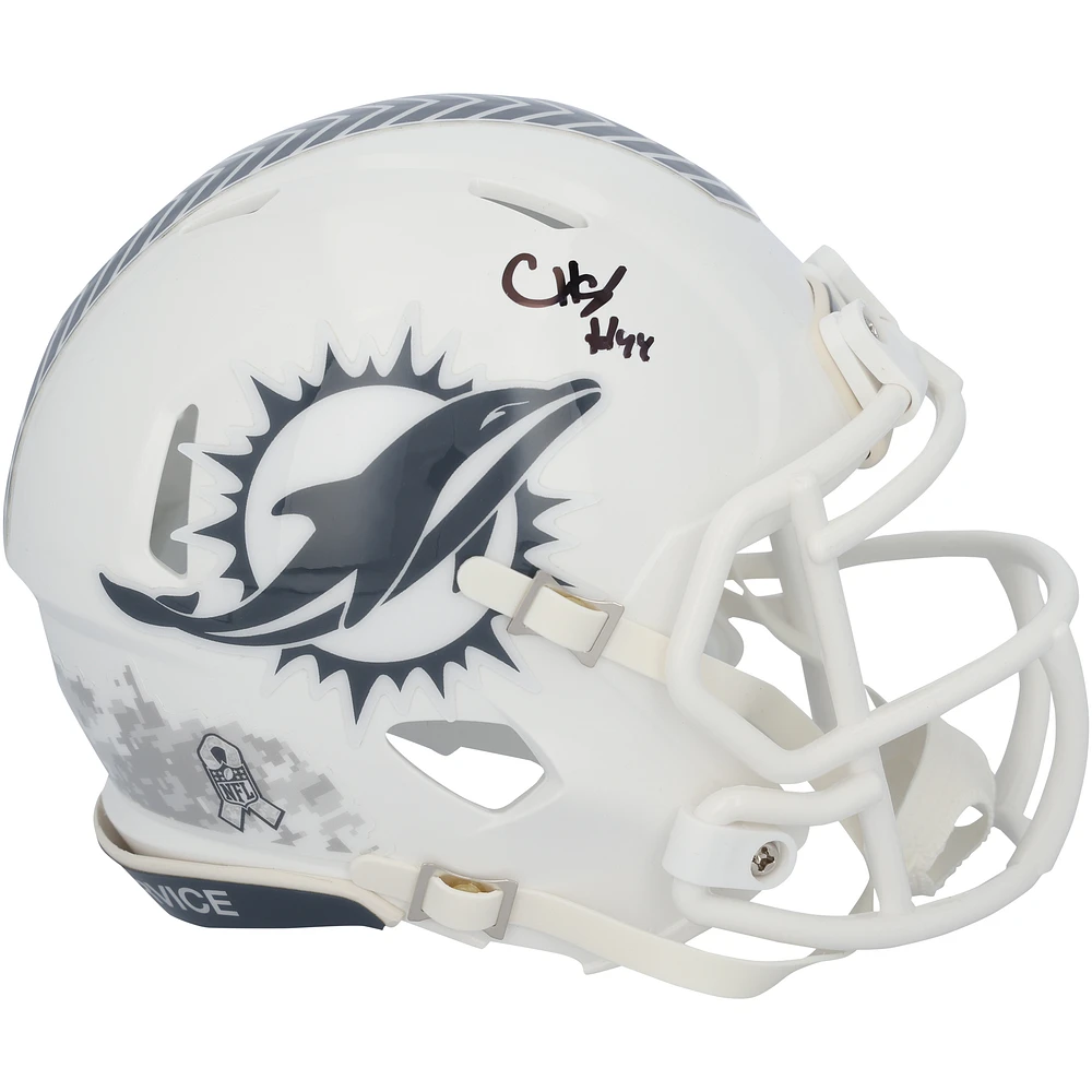 Chop Robinson Miami Dolphins Autographed Riddell 2024 Salute To Service Speed Mini Helmet