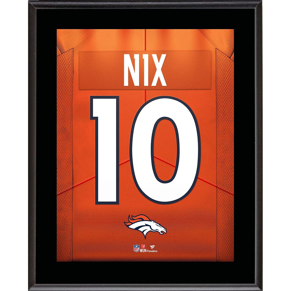 Bo Nix Denver Broncos 10.5" x 13" Jersey Number Sublimated Player Plaque