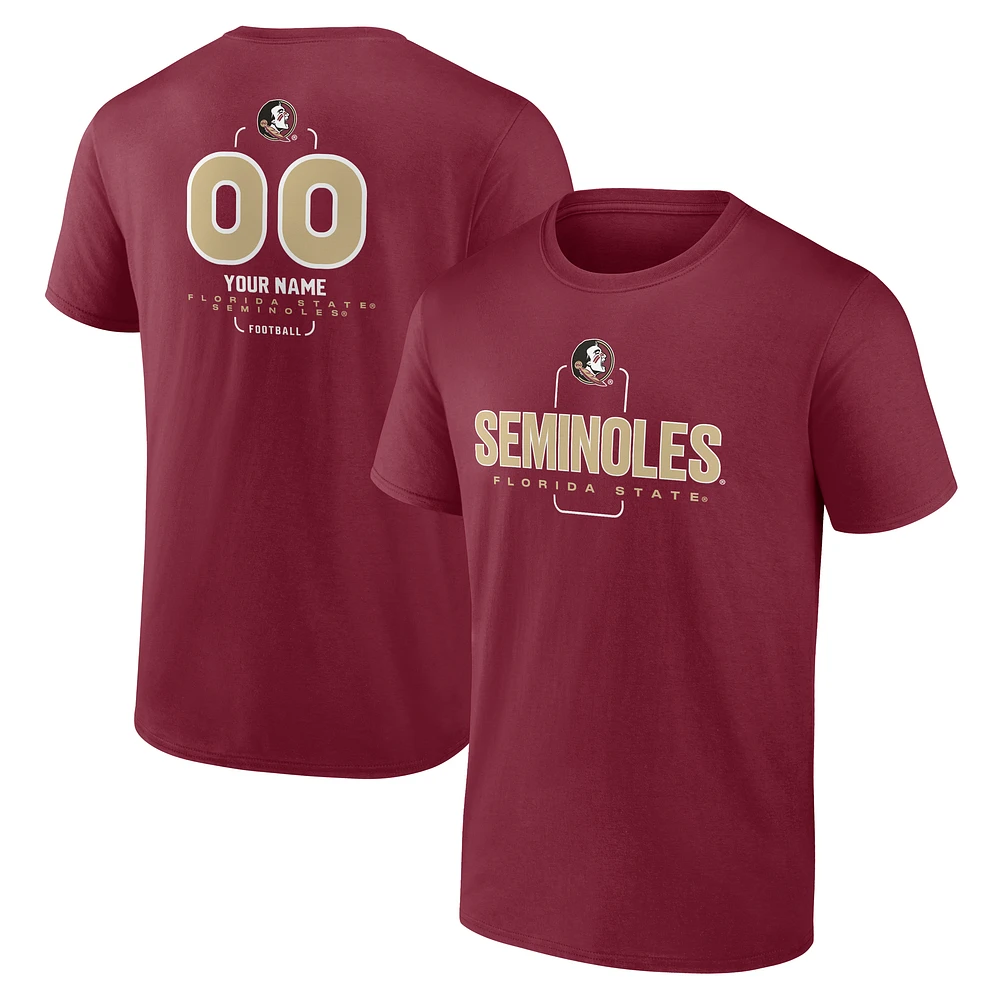 Men's Garnet Florida State Seminoles Personalized Name & Number Midfielder T-Shirt