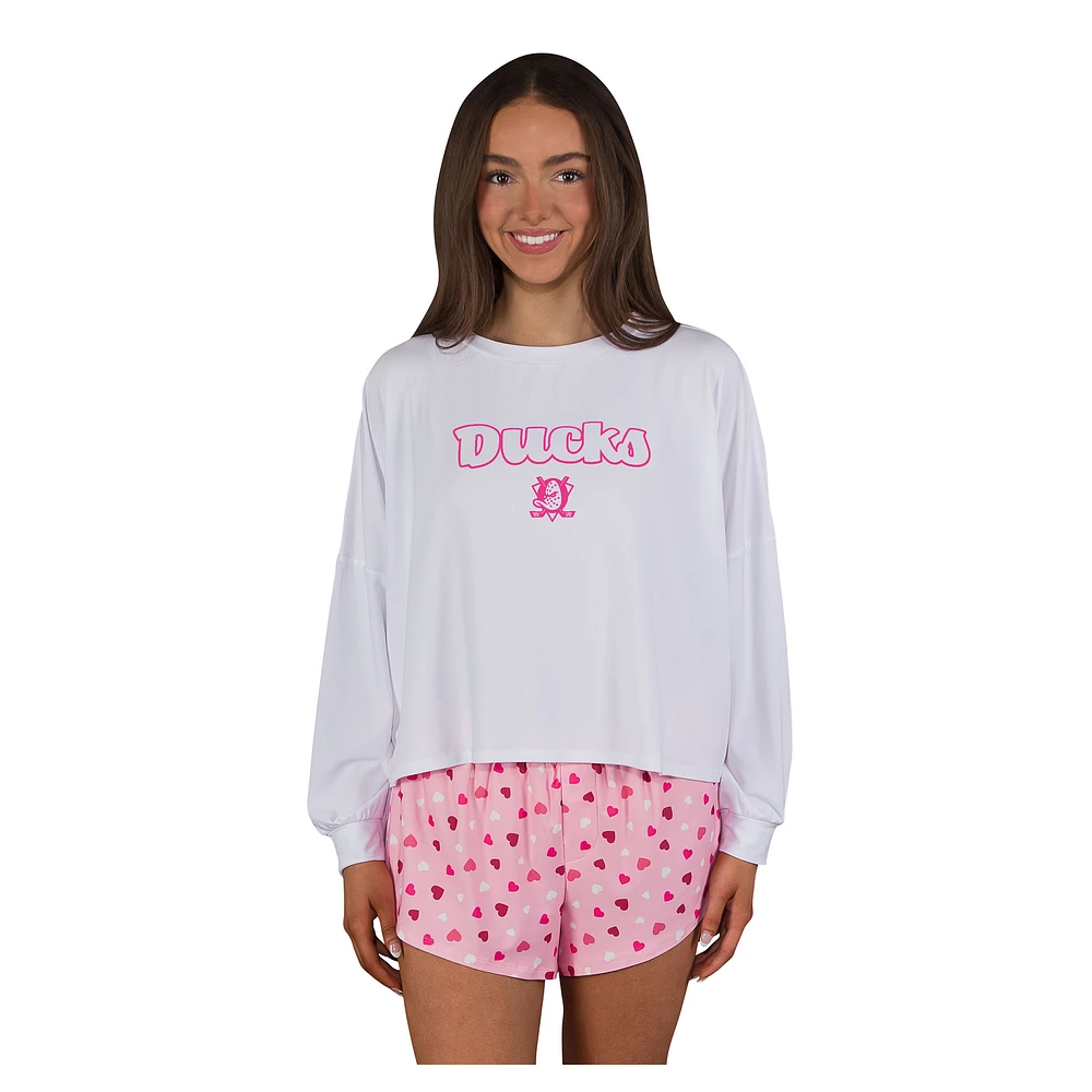 Women's Concepts Sport Anaheim Ducks Lyric Long Sleeve Top & Shorts Set