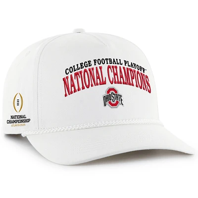 Men's '47 White Ohio State Buckeyes College Football Playoff 2024 National Champions Rope Hitch Adjustable Hat