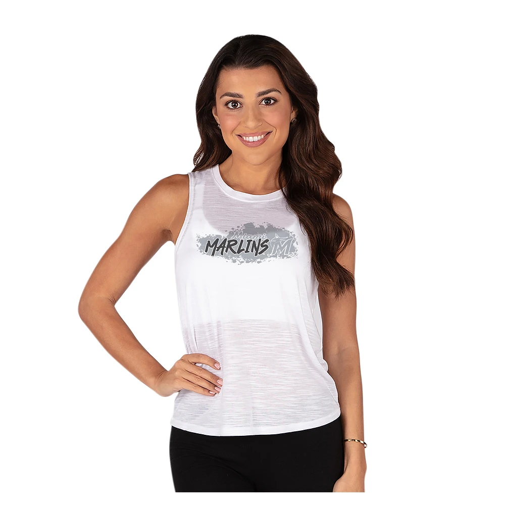 Women's Concepts Sport White Miami Marlins Infuse Slub Tank Top