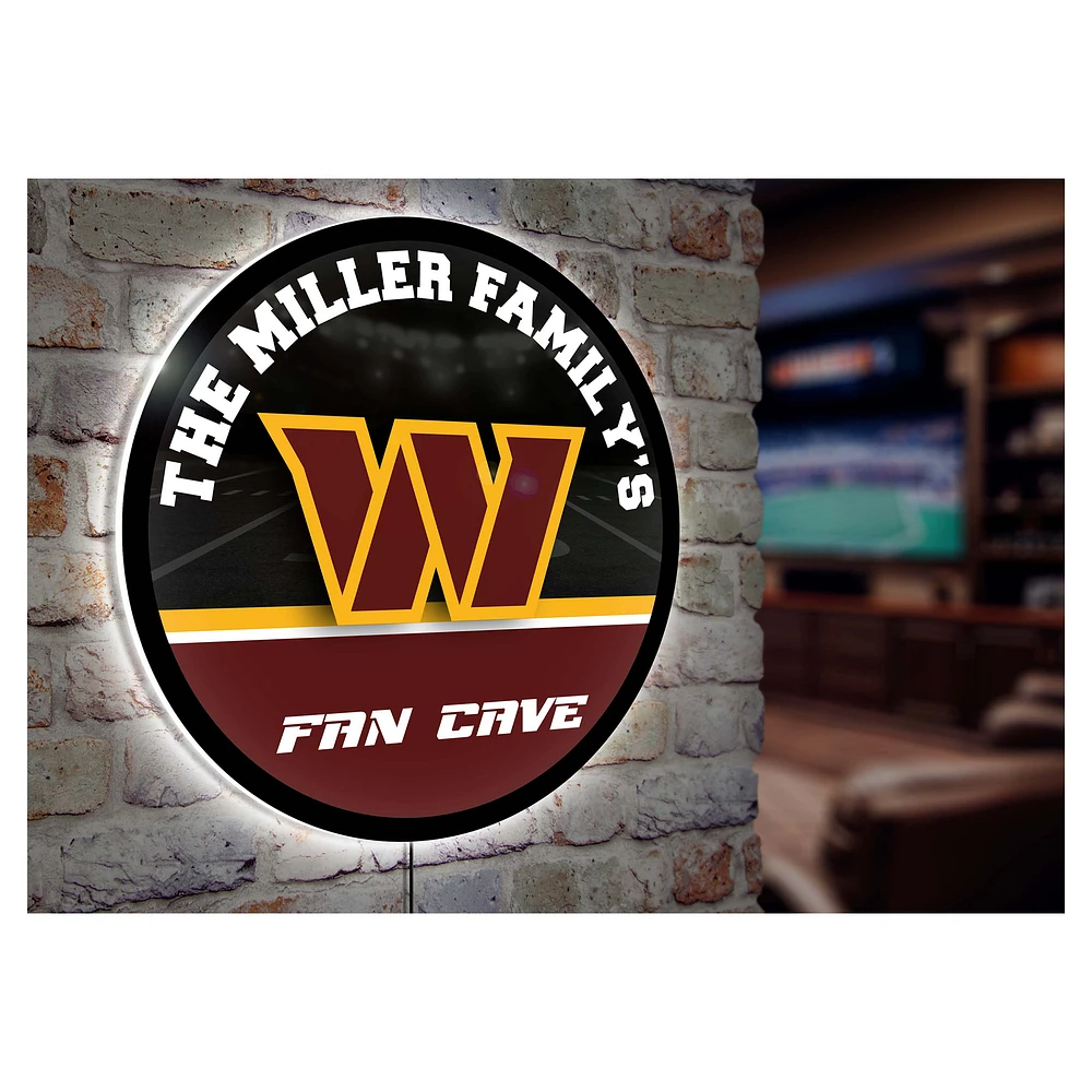 Washington Commanders Personalized 23" Round LED Wall Sign