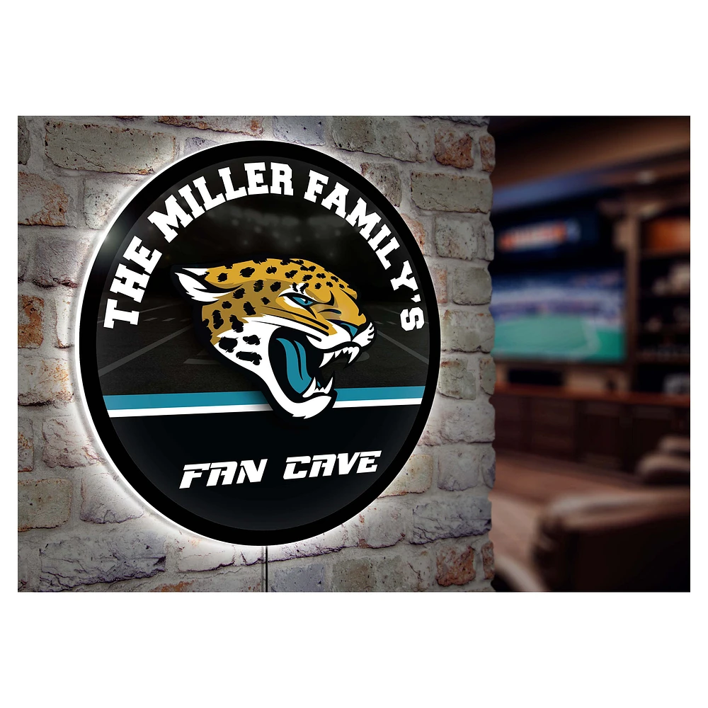 Jacksonville Jaguars Personalized 23" Round LED Wall Sign