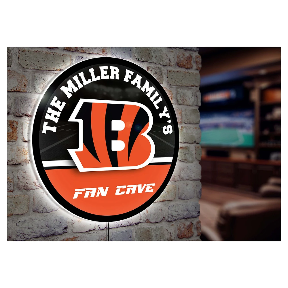 Cincinnati Bengals Personalized 23" Round LED Wall Sign