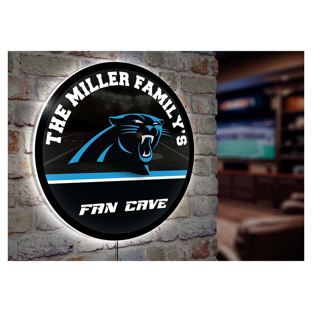 Carolina Panthers Personalized 23" Round LED Wall Sign