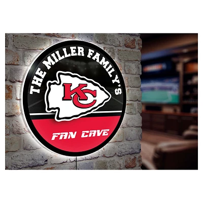 Kansas City Chiefs Personalized 23" Round LED Wall Sign