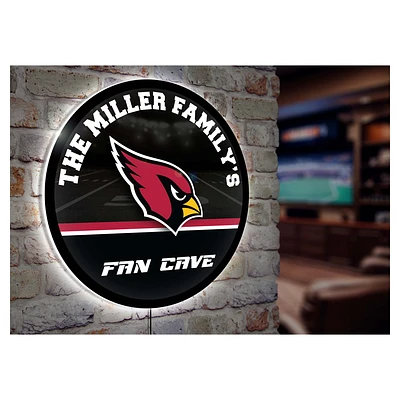 Arizona Cardinals Personalized 23" Round LED Wall Sign
