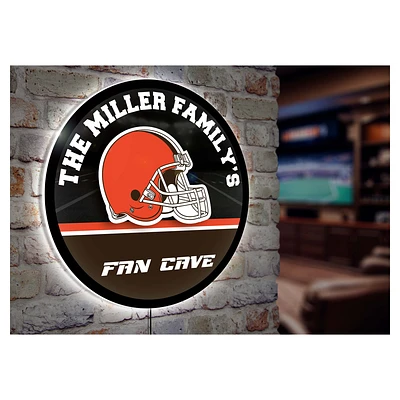 Cleveland Browns Personalized 23" Round LED Wall Sign