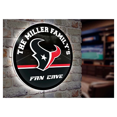 Houston Texans Personalized 23" Round LED Wall Sign