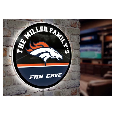 Denver Broncos Personalized 23" Round LED Wall Sign