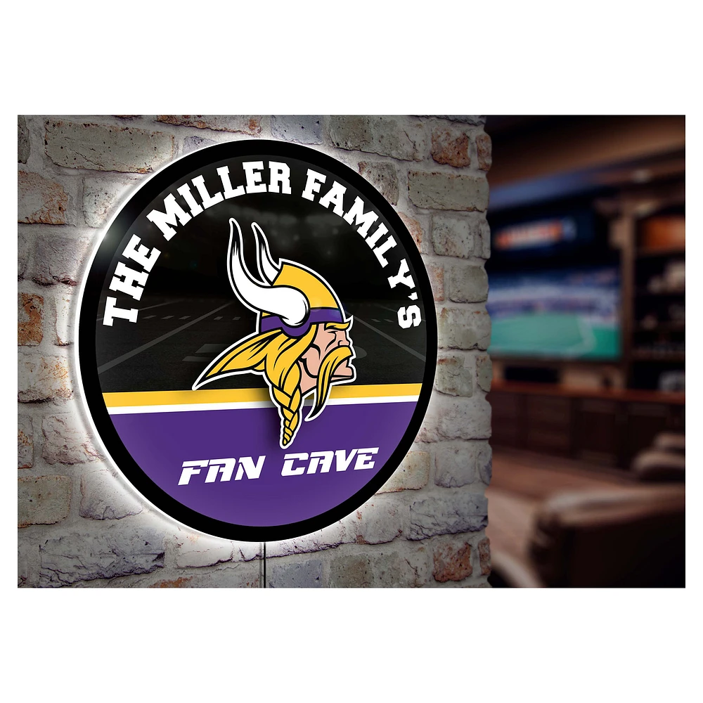 Minnesota Vikings Personalized 23" Round LED Wall Sign