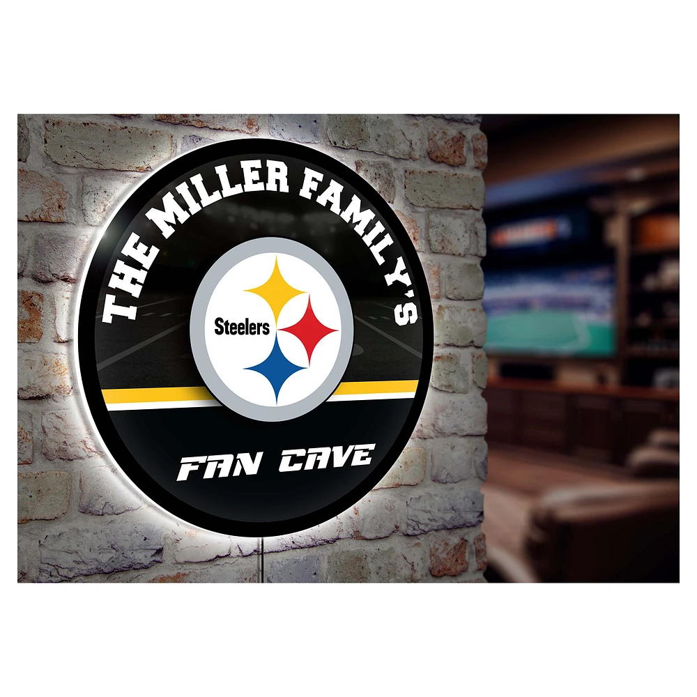Pittsburgh Steelers Personalized 23" Round LED Wall Sign